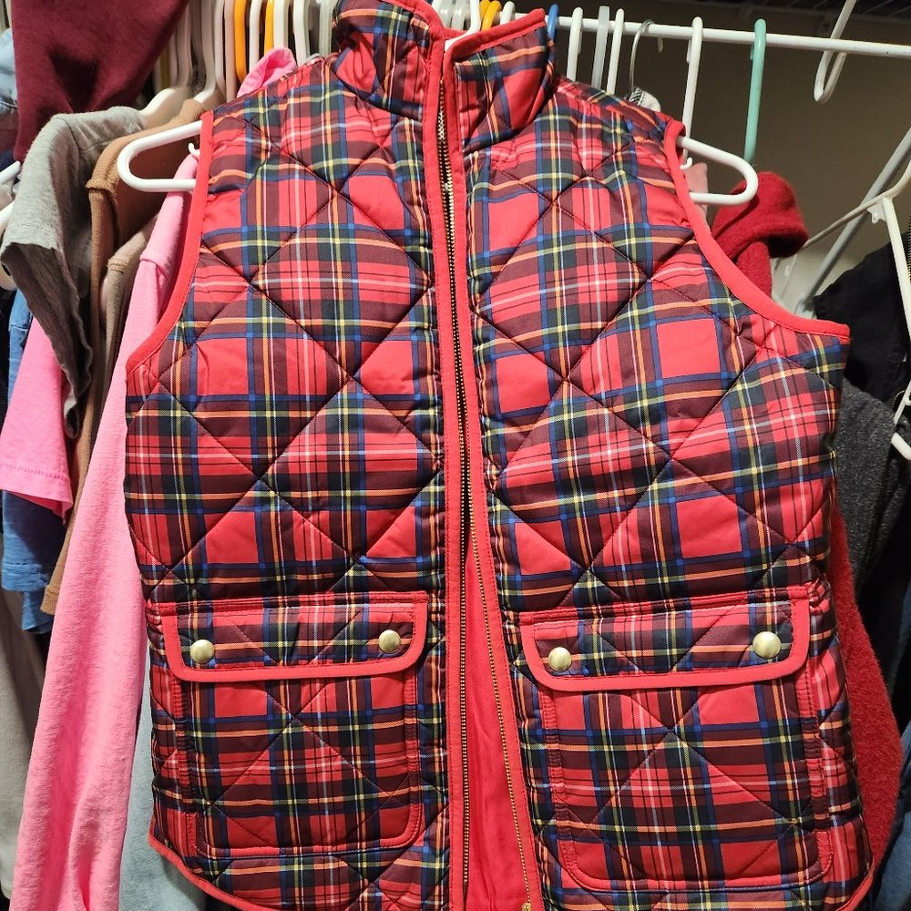 J Crew Factory Tartan Vest